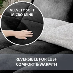 Swift Home Reversible Micro-Mink And Sherpa Midweight Down Alternative Comforter Set