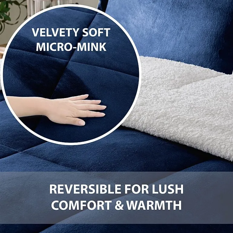 Swift Home Reversible Micro-Mink And Sherpa Midweight Down Alternative Comforter Set