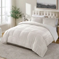 Swift Home Reversible Micro-Mink And Sherpa Midweight Down Alternative Comforter Set