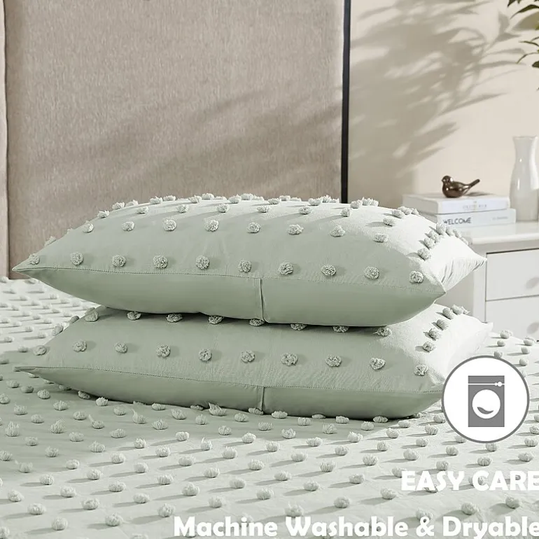 Swift Home Tufted Pom Pom Boho All Season Midweight Down Alternative Comforter Set