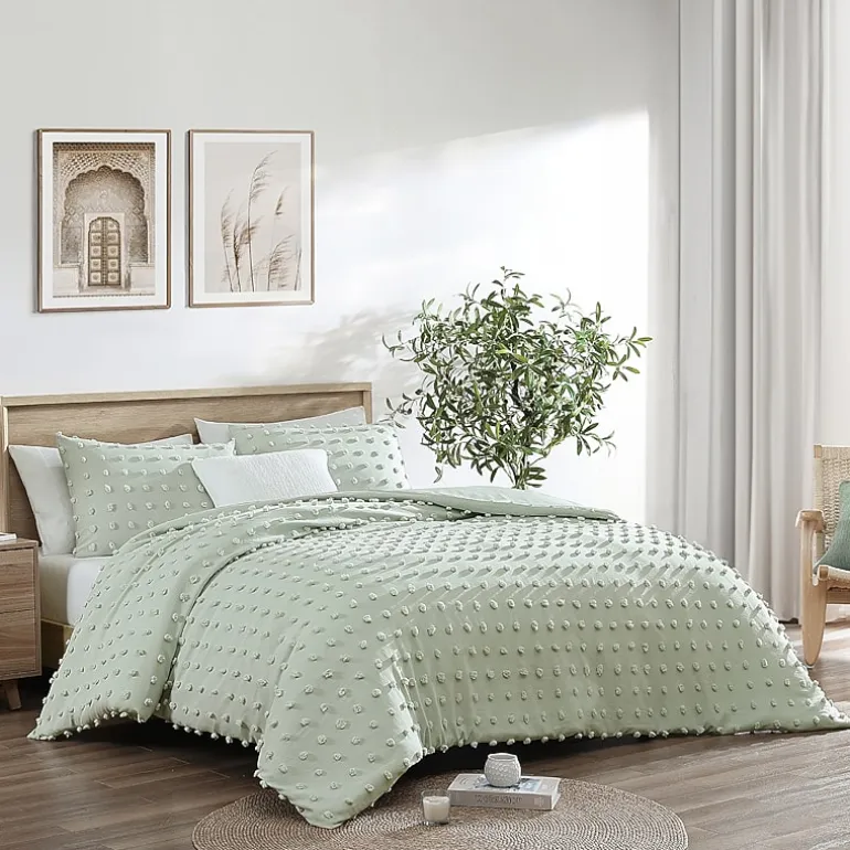 Swift Home Tufted Pom Pom Boho All Season Midweight Down Alternative Comforter Set
