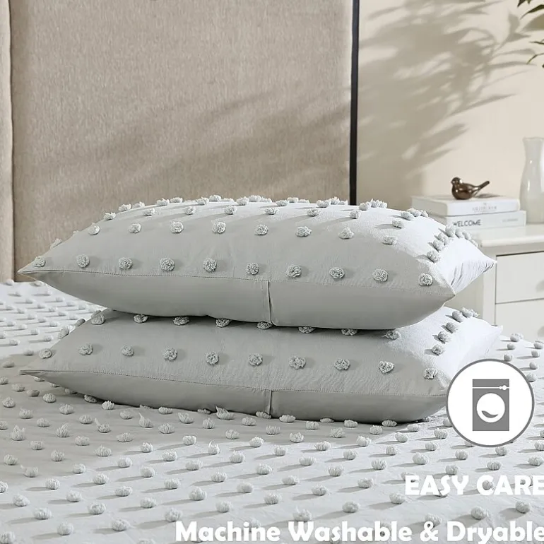 Swift Home Tufted Pom Pom Boho All Season Midweight Down Alternative Comforter Set