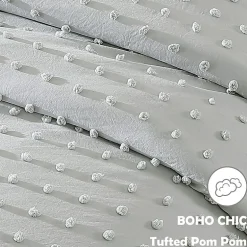 Swift Home Tufted Pom Pom Boho All Season Midweight Down Alternative Comforter Set