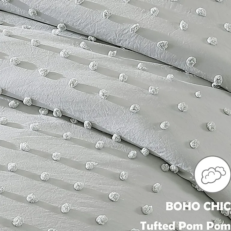 Swift Home Tufted Pom Pom Boho All Season Midweight Down Alternative Comforter Set