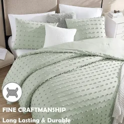 Swift Home Tufted Pom Pom Boho All Season Midweight Down Alternative Comforter Set