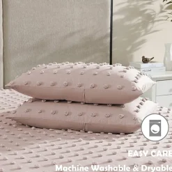 Swift Home Tufted Pom Pom Boho All Season Midweight Down Alternative Comforter Set