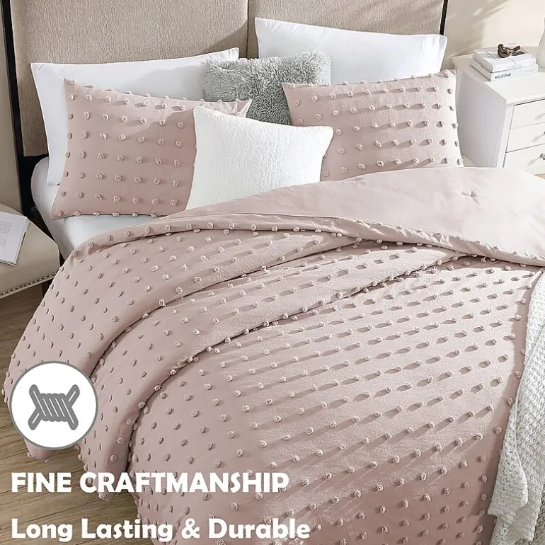 Swift Home Tufted Pom Pom Boho All Season Midweight Down Alternative Comforter Set