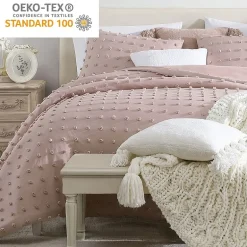 Swift Home Tufted Pom Pom Boho All Season Midweight Down Alternative Comforter Set