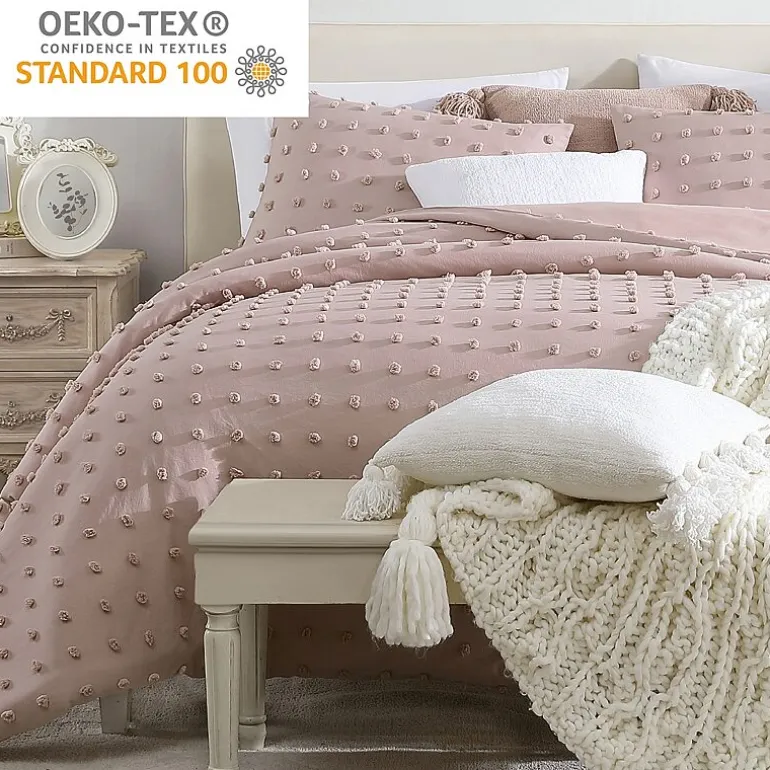 Swift Home Tufted Pom Pom Boho All Season Midweight Down Alternative Comforter Set