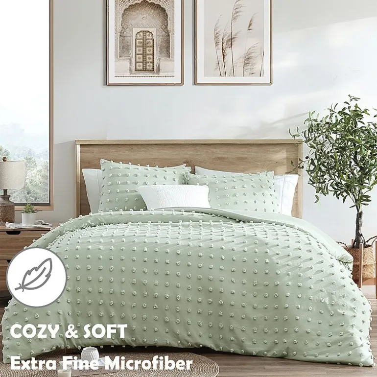 Swift Home Tufted Pom Pom Boho All Season Midweight Down Alternative Comforter Set