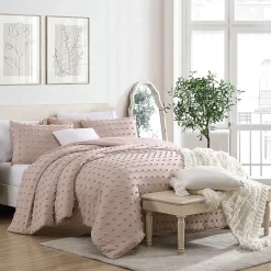 Swift Home Tufted Pom Pom Boho All Season Midweight Down Alternative Comforter Set