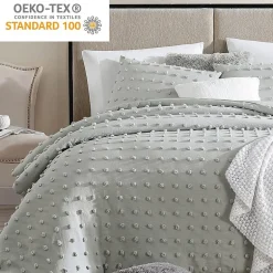 Swift Home Tufted Pom Pom Boho All Season Midweight Down Alternative Comforter Set