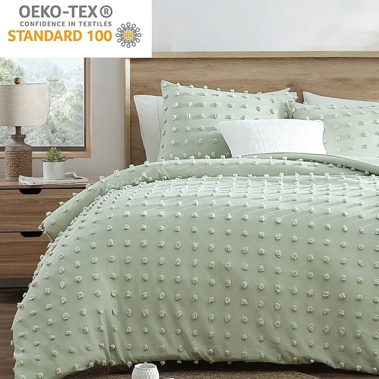 Swift Home Tufted Pom Pom Boho All Season Midweight Down Alternative Comforter Set