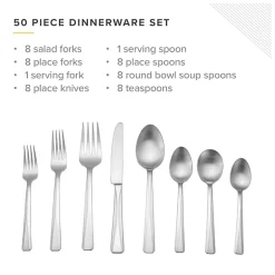 Table 12 Stainless Steel 50-pc. 18/10 Flatware Set