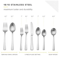 Table 12 Stainless Steel 50-pc. 18/10 Flatware Set