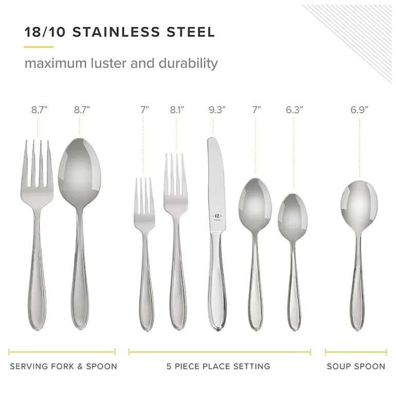 Table 12 Stainless Steel 26-pc. 18/10 Flatware Set