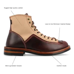 Taft 365 Mens M007 Stacked Heel Lace-Up Boots