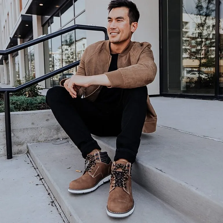 Territory Mens Ty Bridger Flat Heel Lace-Up Boots