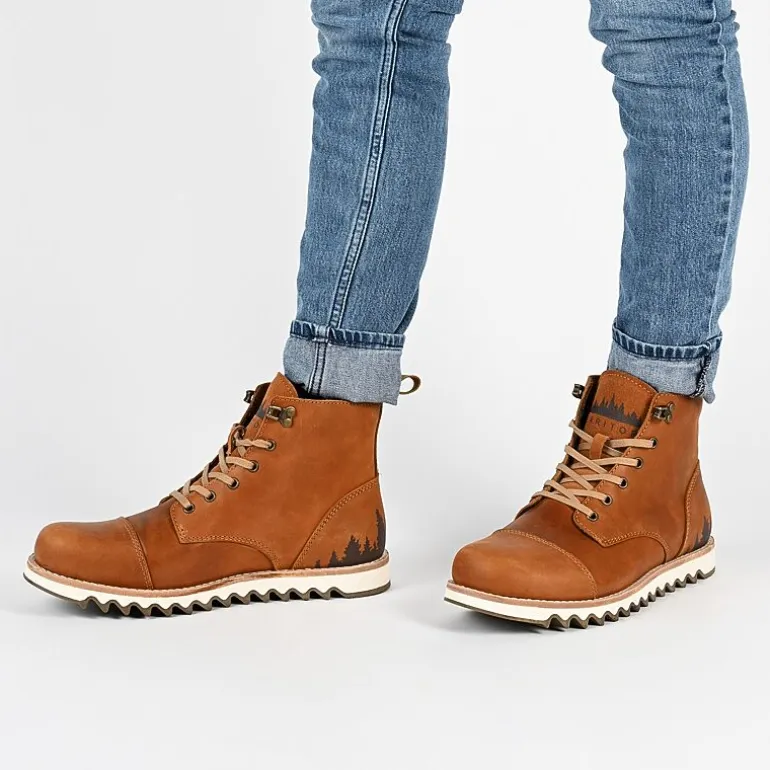 Territory Mens Zion Flat Heel Lace Up Boots