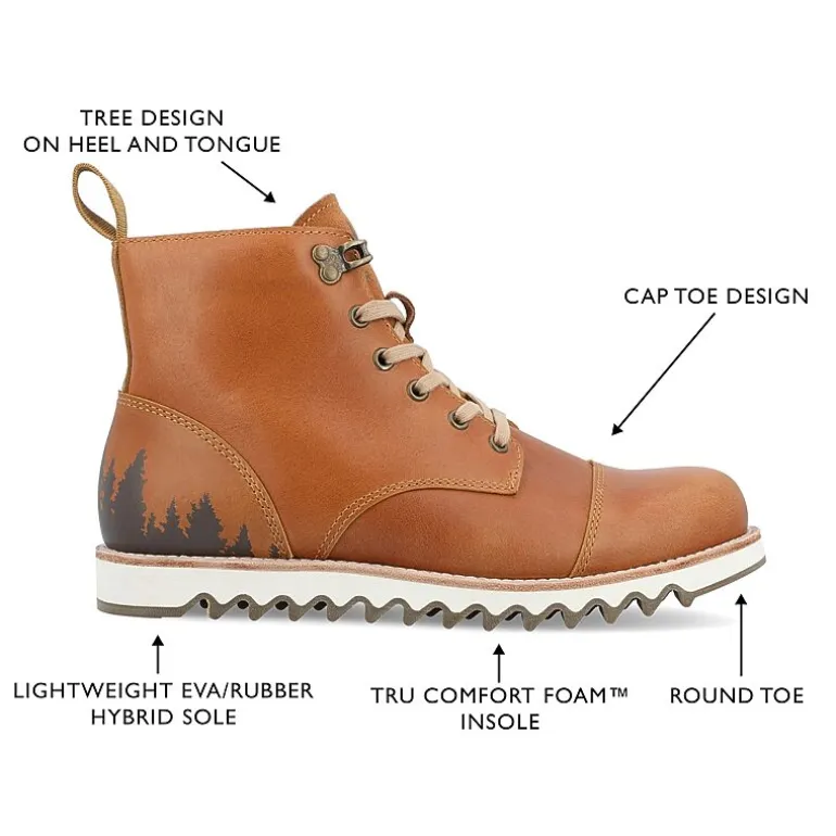 Territory Mens Zion Flat Heel Lace Up Boots