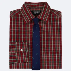 TFW Little & Big Kid Boys Long Sleeve Point Collar Shirt + Tie Set