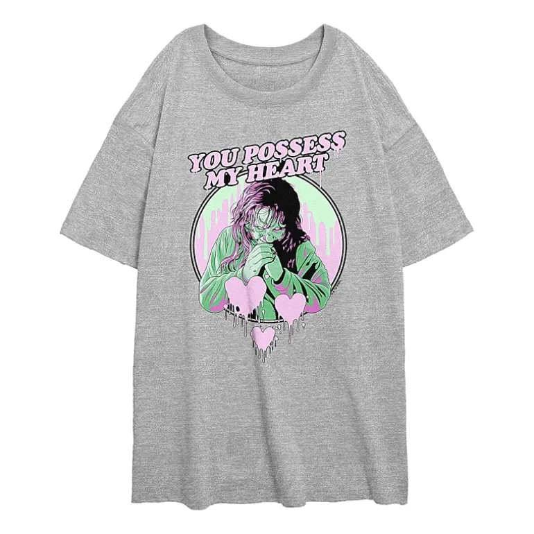 The Exorcist You Possess My Heart Womens Juniors Crew Neck Short Sleeve Regular Fit Graphic T-Shirt