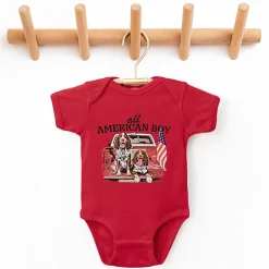 The Juniper Shop - All American Boy Dogs - Baby Short Sleeve Graphic Bodysuit