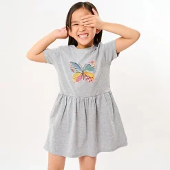 The Juniper Shop - Denim Butterfly Faux Patchwork - Toddler Graphic Dress