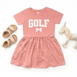 The Juniper Shop - Golf Arched Bow - Toddler Girl's Graphic Dress