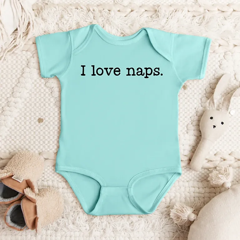 The Juniper Shop - I Love Naps Typewriter - Baby Short Sleeve Graphic Bodysuit