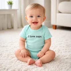 The Juniper Shop - I Love Naps Typewriter - Baby Short Sleeve Graphic Bodysuit