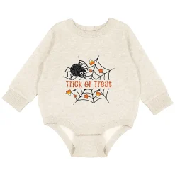 The Juniper Shop - Infant Fleece BodySuit - Trick or Treat Spiderweb Glitter