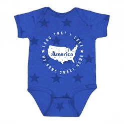 The Juniper Shop - Land That I Love Circle - Baby Short Sleeve Star Bodysuit