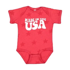 The Juniper Shop - Made In The USA Wavy - Baby Short Sleeve Star Bodysuit