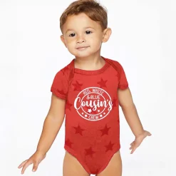 The Juniper Shop - Red White And Blue Cousin's Crew - Baby Short Sleeve Star Bodysuit