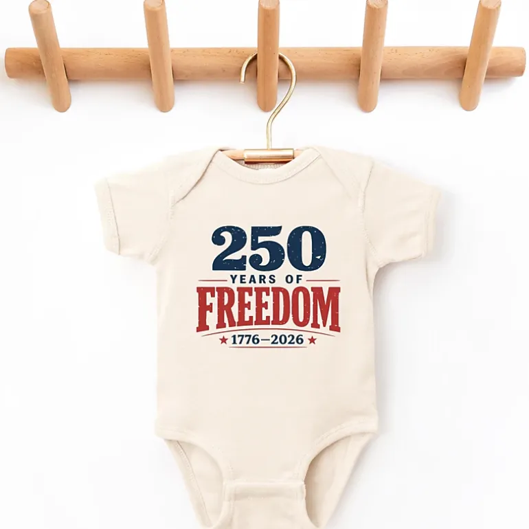 The Juniper Shop - 250 Years of Freedom Block - Baby Short Sleeve Graphic Bodysuit