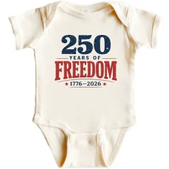 The Juniper Shop - 250 Years of Freedom Block - Baby Short Sleeve Graphic Bodysuit