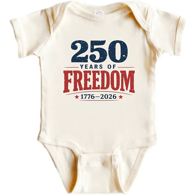 The Juniper Shop - 250 Years of Freedom Block - Baby Short Sleeve Graphic Bodysuit