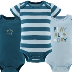 The Peanutshell Baby Boys Round Neck Short Sleeve 4-pc. Bodysuit