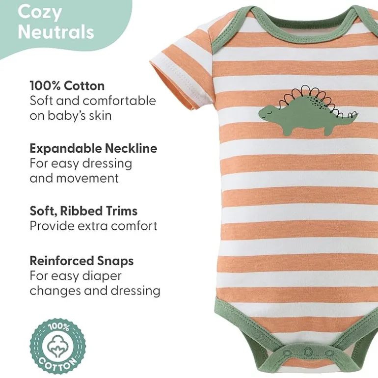 The Peanutshell Baby Boys Round Neck Short Sleeve 4-pc. Bodysuit