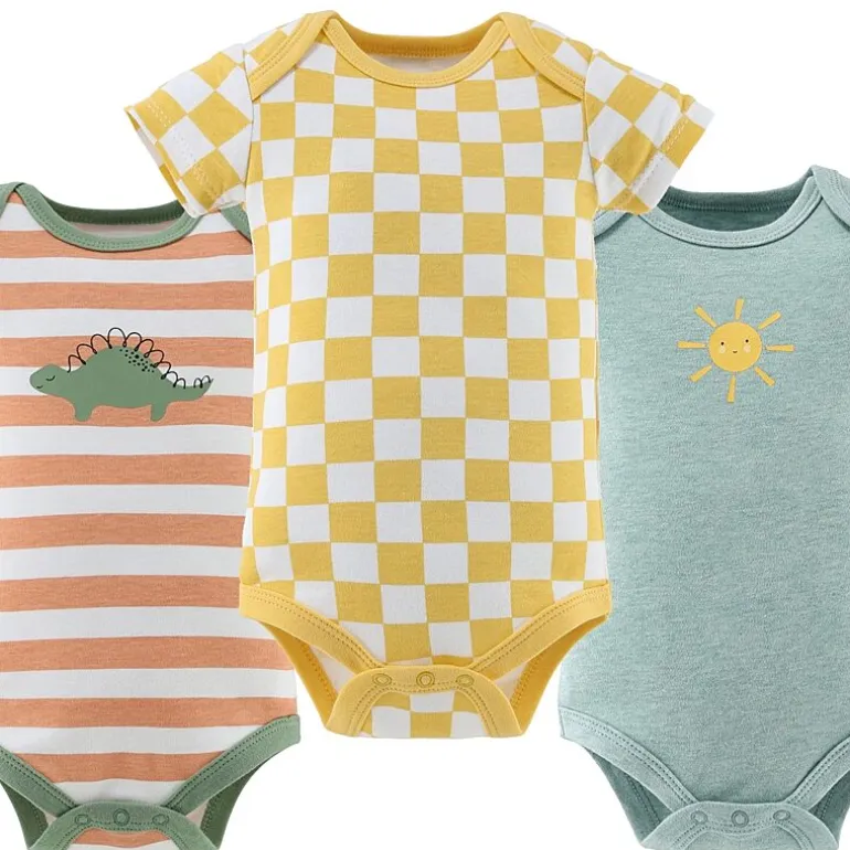 The Peanutshell Baby Boys Round Neck Short Sleeve 4-pc. Bodysuit