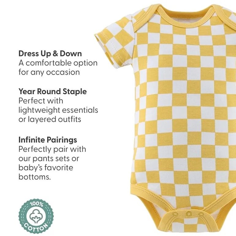 The Peanutshell Baby Boys Round Neck Short Sleeve 4-pc. Bodysuit