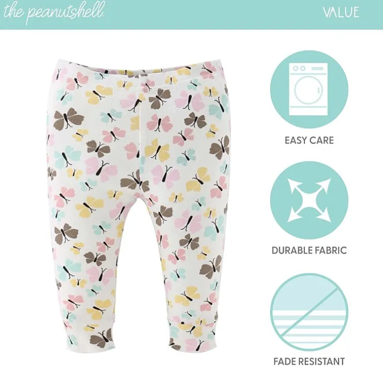 The Peanutshell Baby Girls Easy-on + Easy-off Mid Rise Straight Regular Fit Pull-On Pant