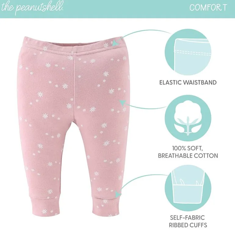 The Peanutshell Baby Girls Easy-on + Easy-off Mid Rise Straight Regular Fit Pull-On Pant