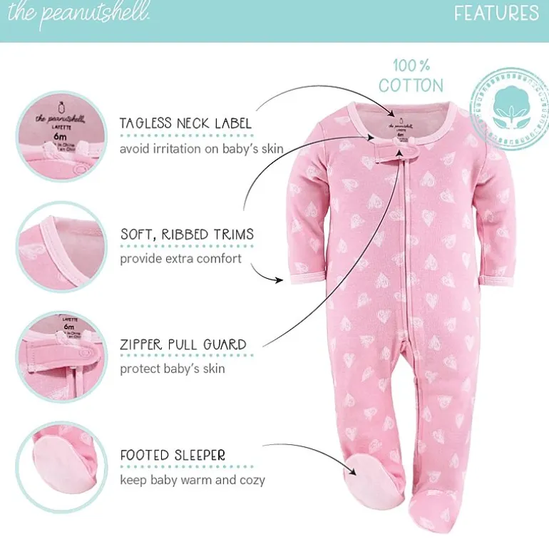 The Peanutshell Baby Girls 3-pc. Sleep and Play
