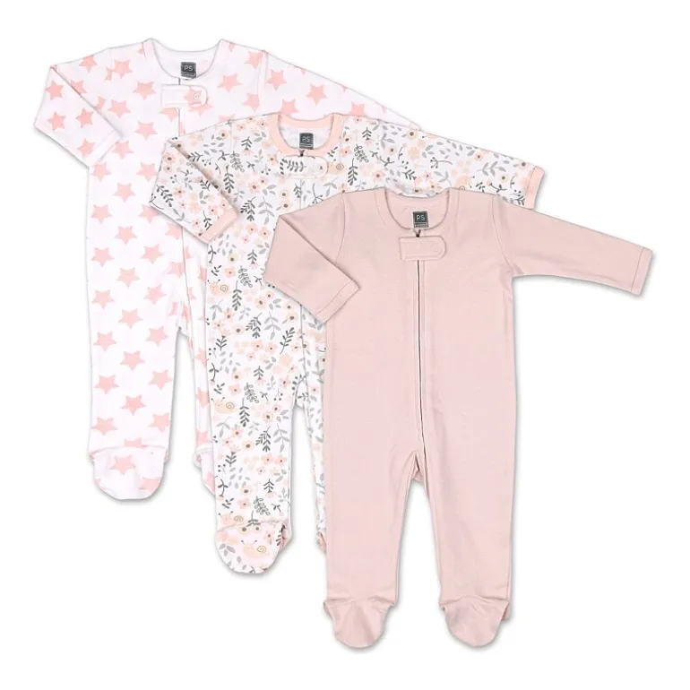 The Peanutshell Baby Girls 3-pc. Floral Sleep and Play