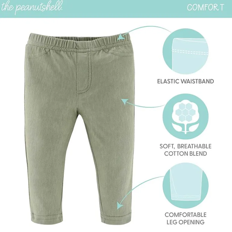 The Peanutshell Baby Unisex Easy-on + Easy-off Mid Rise Straight Regular Fit Pull-On Pant