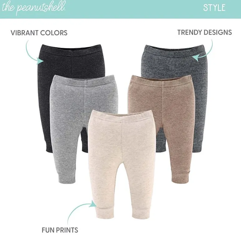 The Peanutshell Baby Unisex Easy-on + Easy-off Mid Rise Straight Regular Fit Pull-On Pant