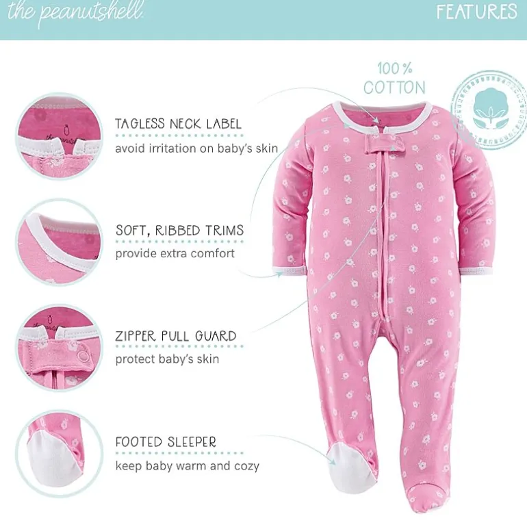 The Peanutshell Floral Love Baby Girls 3-pc. Sleep and Play