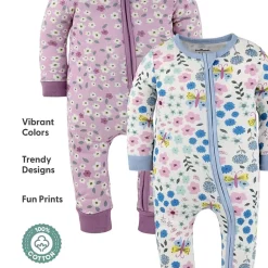 The Peanutshell Girls Scoop Neck Long Sleeve 2-pc. One Piece Pajama